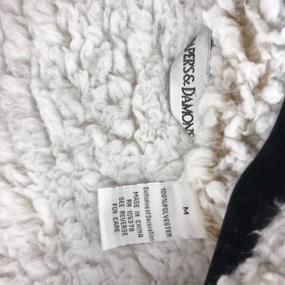 Draper's & Damon's Silver Linings Sherpa Jacket Medium Beige Cafe NWOT - Picture 2 of 5